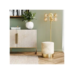 KARE Design Tabouret Cherry Cord Crème Et Laiton ^ Tabouret & Pouf