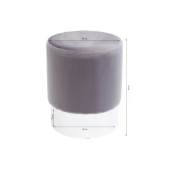 KARE Design Tabouret Cherry Gris Clair Et Chrome ^ Tabouret & Pouf