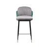 KARE Design Tabouret De Bar Hojas Velours Gris Et Vert ^ Bar & Tabouret De Bar