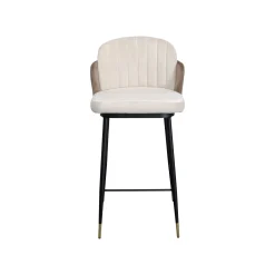 KARE Design Tabouret De Bar Hojas Velours Beige Et Taupe ^ Bar & Tabouret De Bar