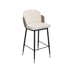 KARE Design Tabouret De Bar Hojas Velours Beige Et Taupe ^ Bar & Tabouret De Bar