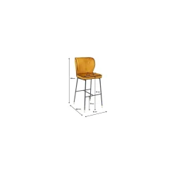 KARE Design Tabouret De Bar Irina Velours Ocre ^ Bar & Tabouret De Bar