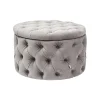KARE Design Tabouret Desire 73cm Velours Gris ^ Tabouret & Pouf|Coffre & Malle