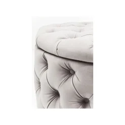 KARE Design Tabouret Desire 73cm Velours Gris ^ Tabouret & Pouf|Coffre & Malle