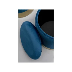 KARE Design Tabourets-coffres Cherry Bleu Pétrole Et Laiton Set De 2 ^ Tabouret & Pouf|Coffre & Malle