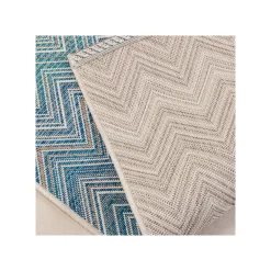 KARE Design Tapis Zigzag Bleu 230x160cm ^ Tapis