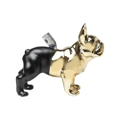 KARE Design Tirelire Bouledogue Noir Et Doré ^ Déco