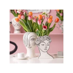 KARE Design Vase Favola Femme Buste Blanc Et Noir ^ Vase