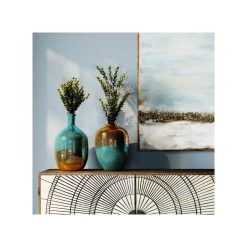 KARE Design Vase Lizy Bleu Et Doré 50cm ^ Vase
