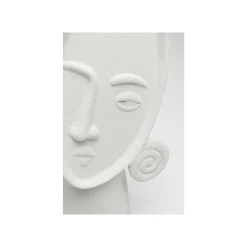 KARE Design Vase Visage Bouclé Blanc 29cm ^ Vase