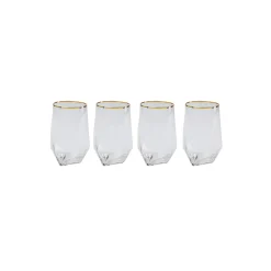 KARE Design Verres à Eau Diamond Dorés Set De 4 ^ Vaisselle